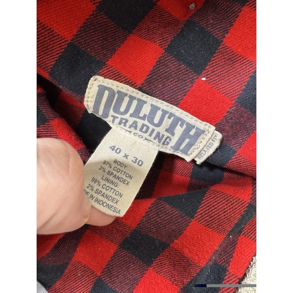 Duluth Trading Pants Men's 40x30 (40x29) Khaki Ballroom Flex Flannel Lined